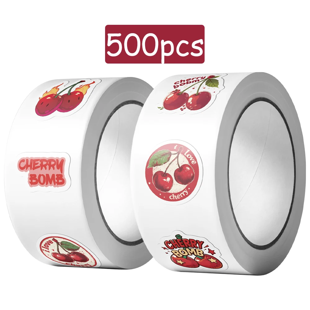 500pcs Cartoon Cherry Stickers Decals For Laptop Notebook Skateboard Luggage DIY Graffiti Aesthetic Stickers Creative Gifts