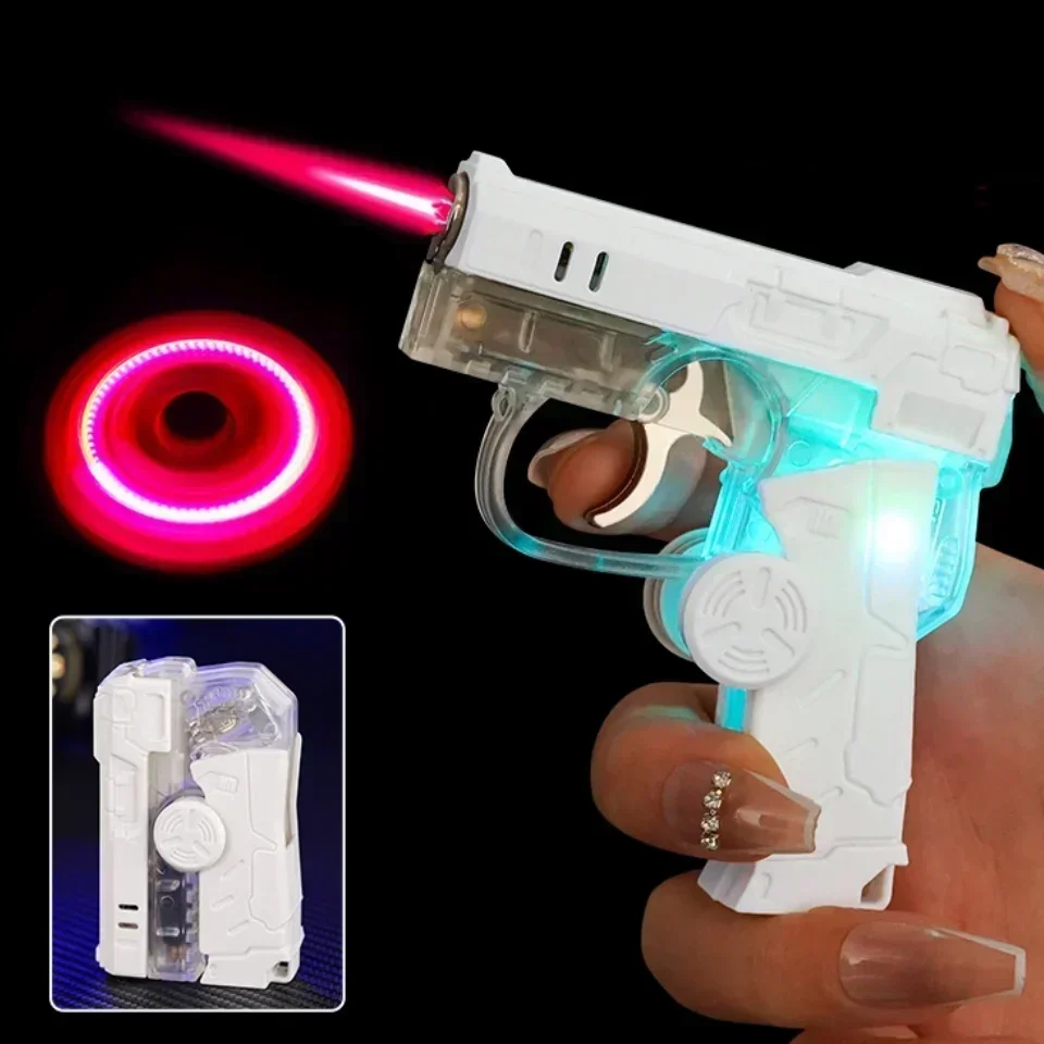 Fashionable Windproof Folding Top Inflatable Lighter Jet Red Flame Color Light Torch Lighter Smoking Accessories Smoking Gifts - view 4
