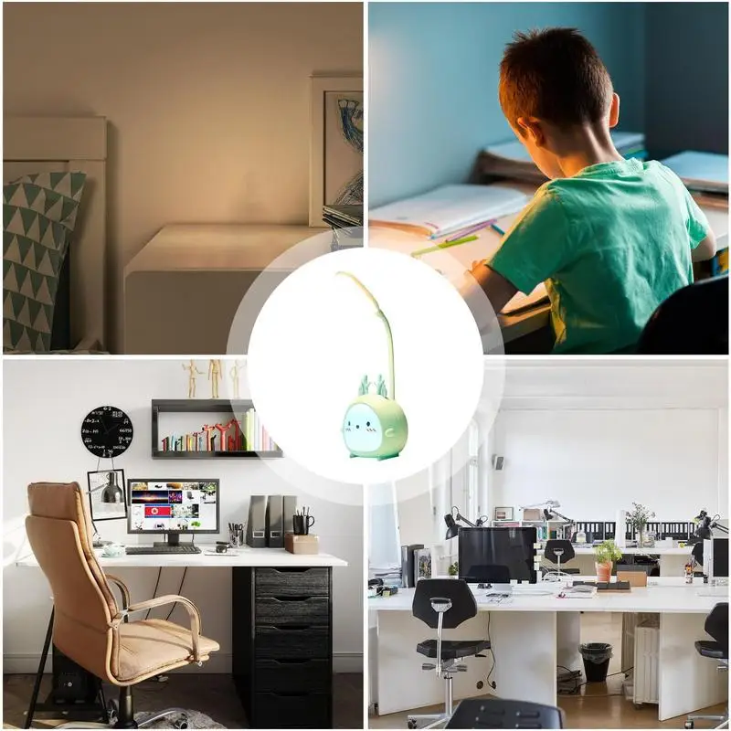 Cartoon Table Lamp LED Cartoon Night Light For Kids 3 Modes Eye Protection LED Children's Bedside Night Light Student Learning