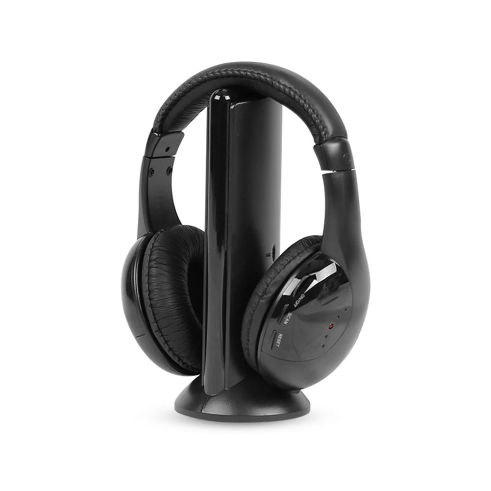 

Mh2001 Wireless Stereo Headset 3.5Mm Audio Jack For Phones Computers 20M Range Gold-Plated Pins Built-In Fm
