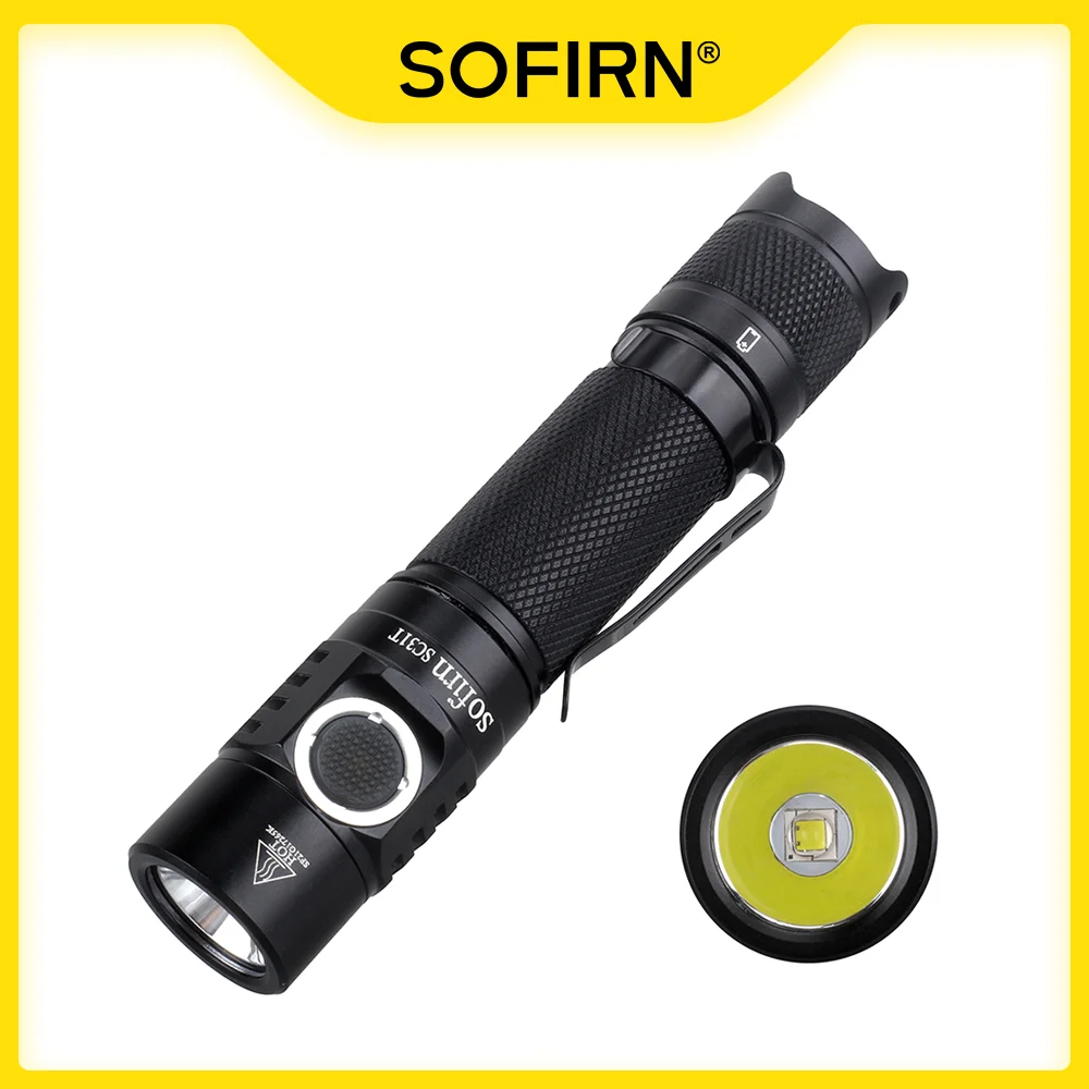 

Sofirn SC31T SST40 LED Tactical Flashlight 2000lm Rechargeable 18650 USB C Powerful Torch Outdoor Lantern