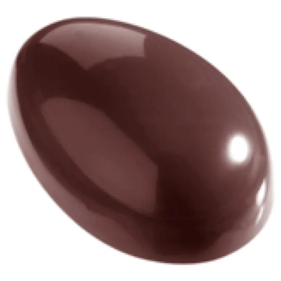 Candy mould for chocolate making, polycarbonate material, clear color, half-egg shape, 115mm x 175mm x 55mm, durable and food-s