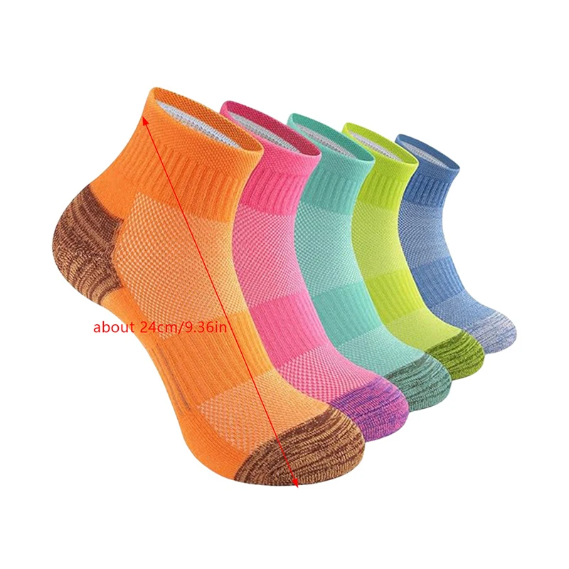 5Pairs Mesh Breathable Sweat Absorbing Socks Casual Sports Solid Color Mid Tube Socks Suitable For Both Men And Women