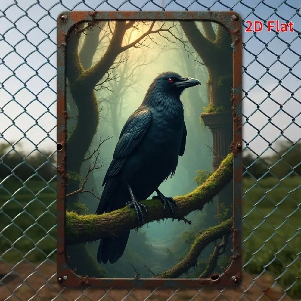

Vintage Art Deco Raven Metal Wall Art - Gothic Valentines Decor & Ramadan 2026 Wall Hanging for Indoor Outdoor Rustic Home Décor