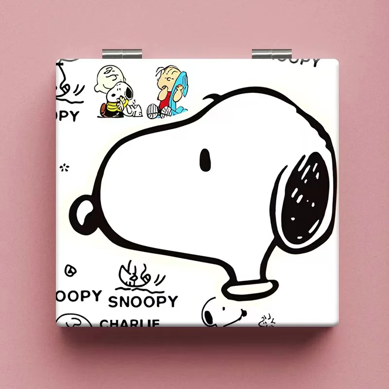 Портативное зеркало для макияжа Snoopy Student, мини-ручное расширенное портативное высокоточное двустороннее зеркало, детский подарок