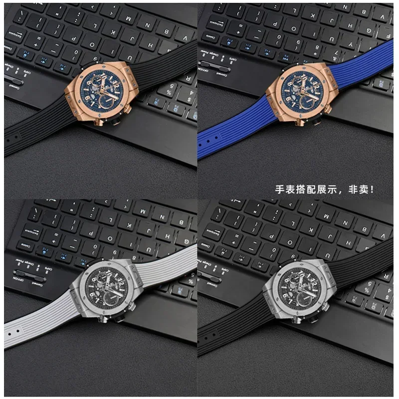 อุปกรณ์เสริมนาฬิกา 27 มม.x 17 มม.สําหรับ HUBLOT Series สายนาฬิกาซิลิโคน 22 มม.หัวเข็มขัดยางผู้ชายเข็มขัดสายรัดข้อมือสร้อยข้อมือ