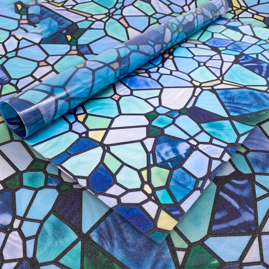 غشاء تغليف مقاوم للاستاتيكيه ، ملصق زجاجي بديل ، ديكور ملون ، تشبث ثابت ، خصوصية عملية ، 45 × 7.5 ، لفة واحدة