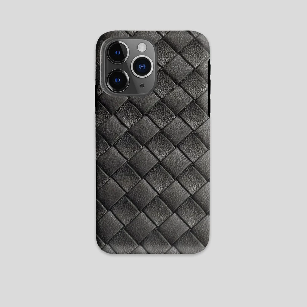 

Phone Case for iPhone 16 15 14 13 12 11 X XS XR XSMAX 7 8 Pro Max Plus Luxury Woven texture Double-layer Back Cover