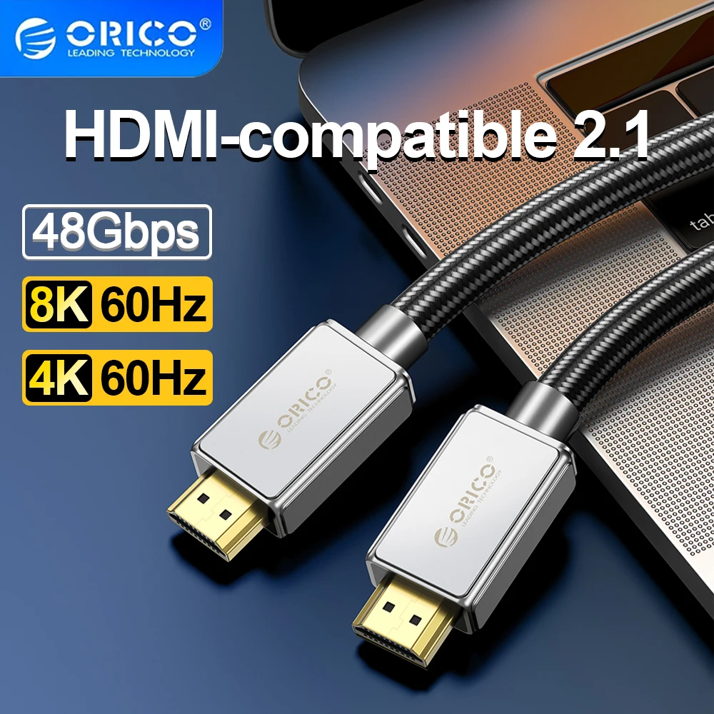 ORICO 8K HDMI Compatible Cable 48Gbps Ultra High Speed ​​Engineering Grade Video Projection Alloy Braided Cable for Mi Box PS5