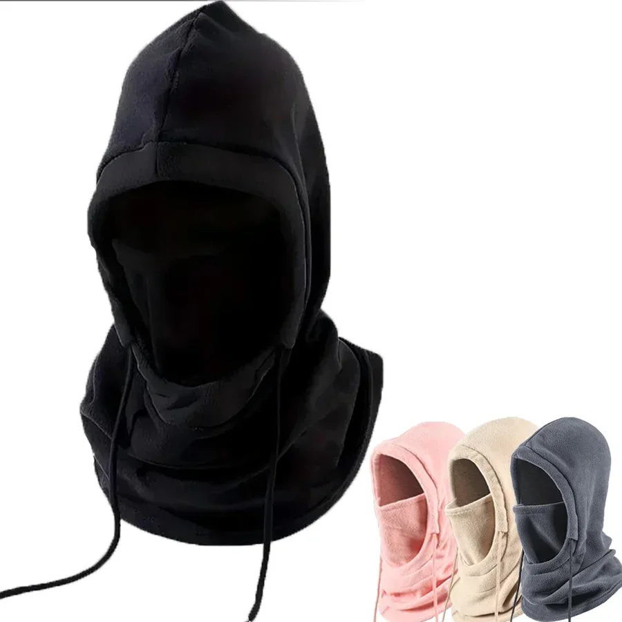 Unisex Windproof Winter Cycling Cap with Hood Face Warm Ski Mask for Cold Weather Motorcycle Bike Neck Warmer