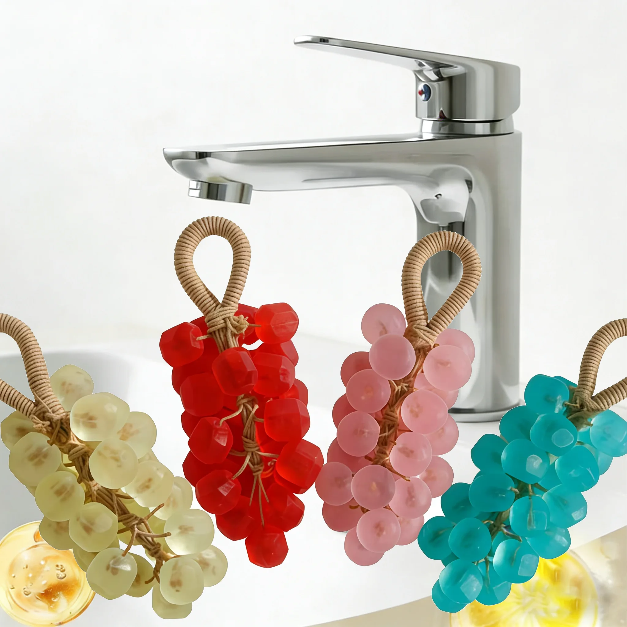 

Grape Bunches Soap Bar Bath Cleaning Moisturize Hand Body Washing Remove Dirt Crystal Transparent Handmade Scented Soap Gift Box