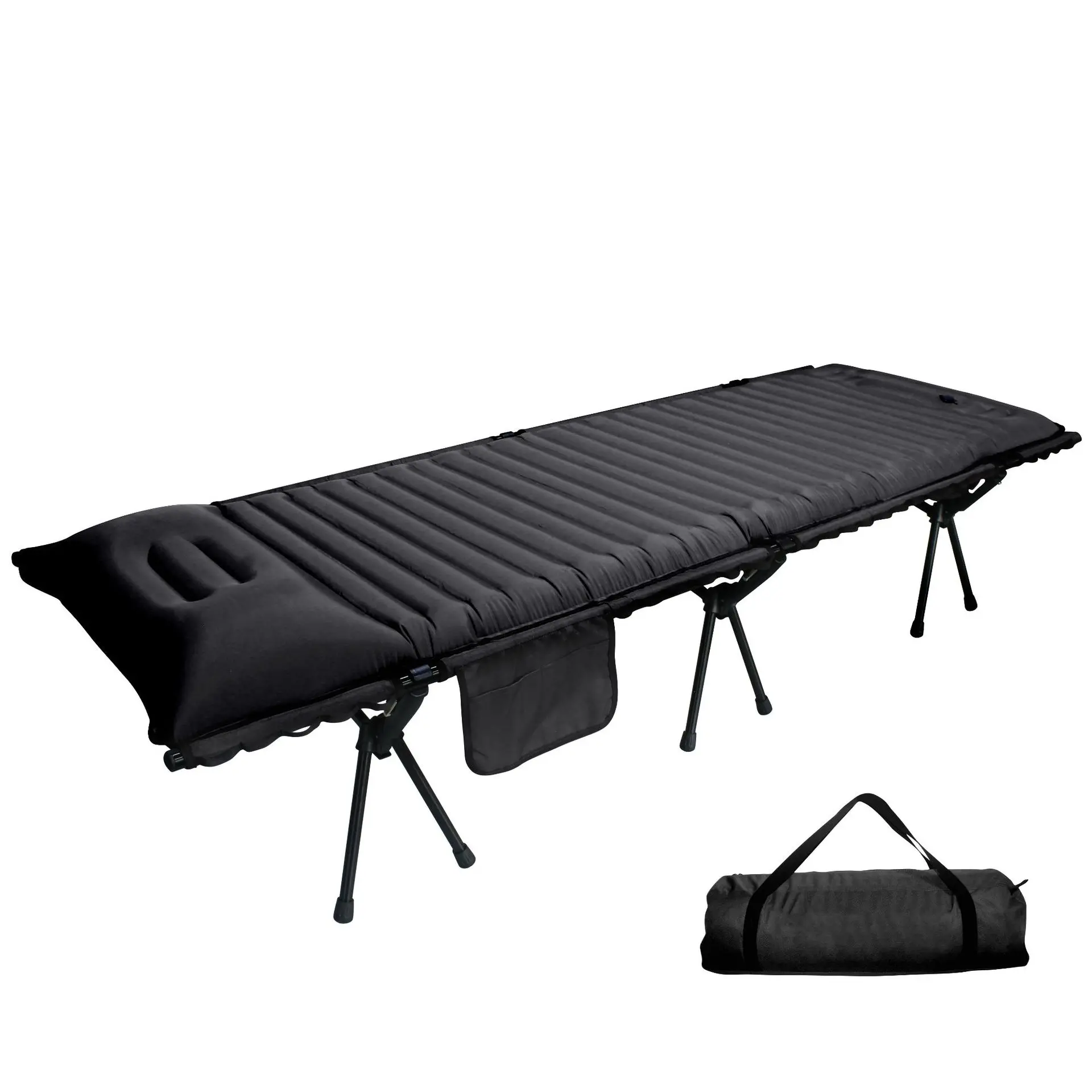 Outdoor Metal Camping Cot Portable Portable Chaise Lounge Chairs Camp Beds Folding Tent Bed Beach Picnic Hiking Sleeping Cot