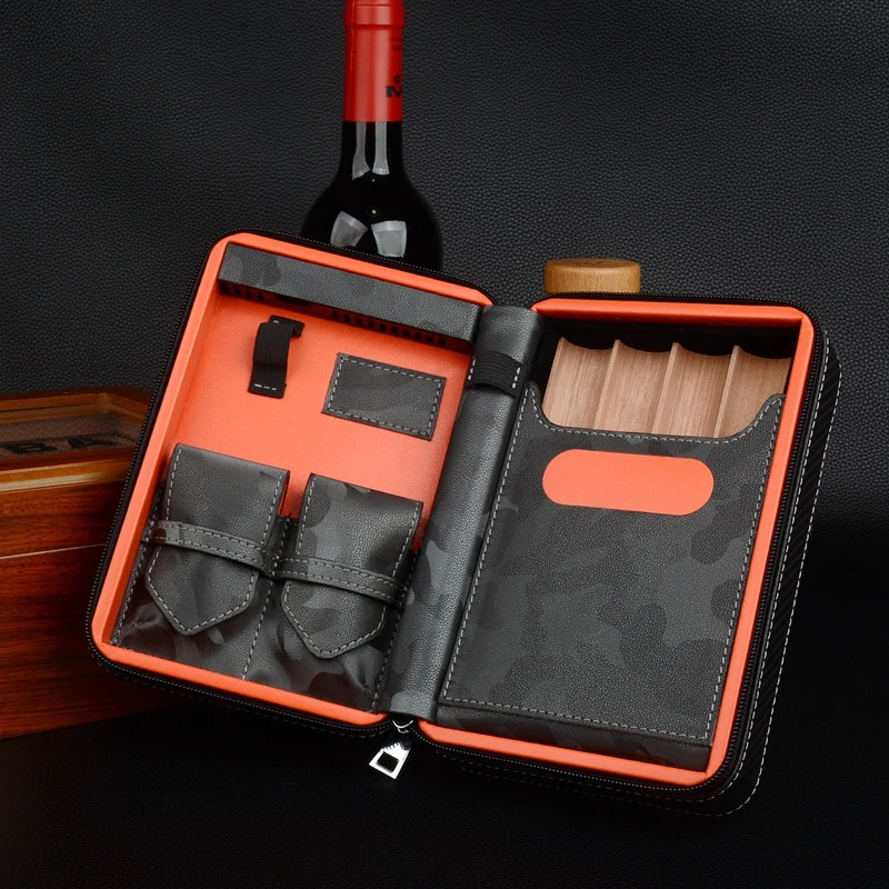 

Camouflage Humidor Cool Cigar Holder 3 Color Strip Cigar Case Cuban Charuto Box Habanos Smoking Accessories Can Custom-made