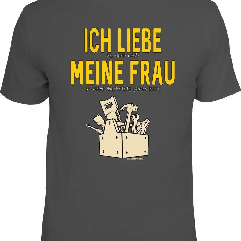 Mens Sayings T Shirt I Love My Wife In The Workshop Men Gifts
