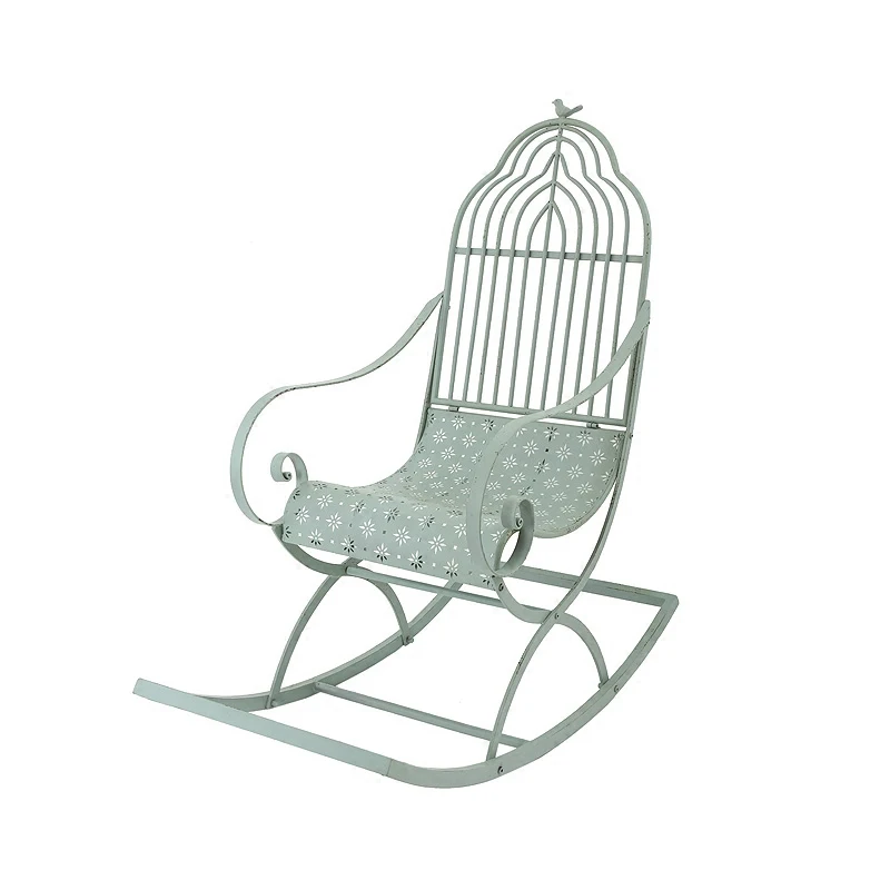 American country retro wrought iron rocking chair, living room balcony outdoor courtyard leisure chair, garden terrace single ch