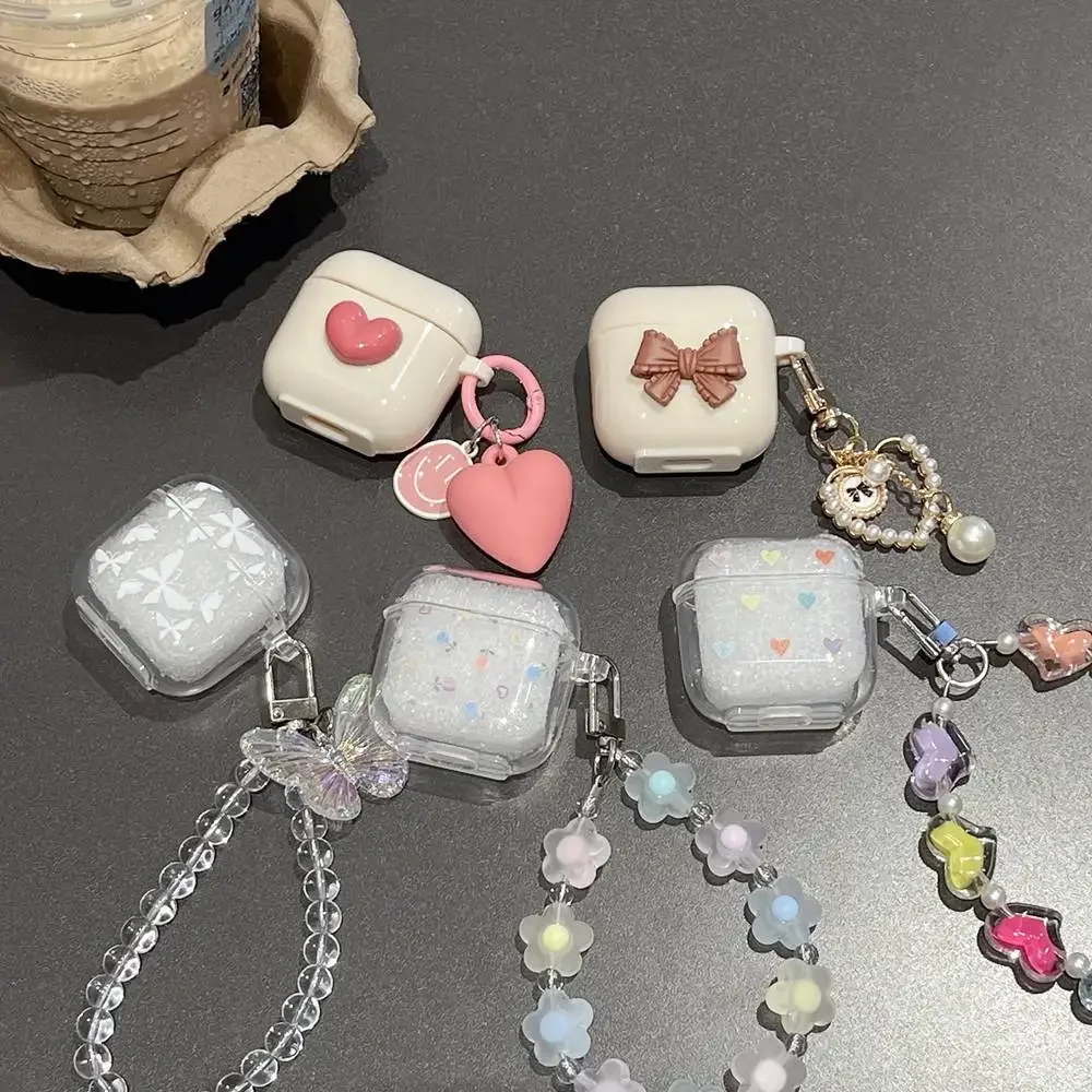 air pod Pro 4 حافظة كرتونية بنمط شفاف موضة Keychian سماعات أذن من السيليكون غطاء صغير pro4 tws غطاء فوندا اير برو 4