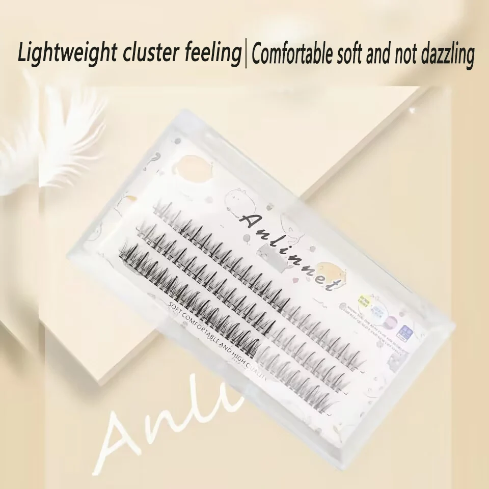 Natürliches Damen-Make-up, falsche Wimpern, 1 Schachtel mit 60 Clustern, Wimpernverlängerung, einzelnes Cluster-Wimpernwerkzeug – Detail 4