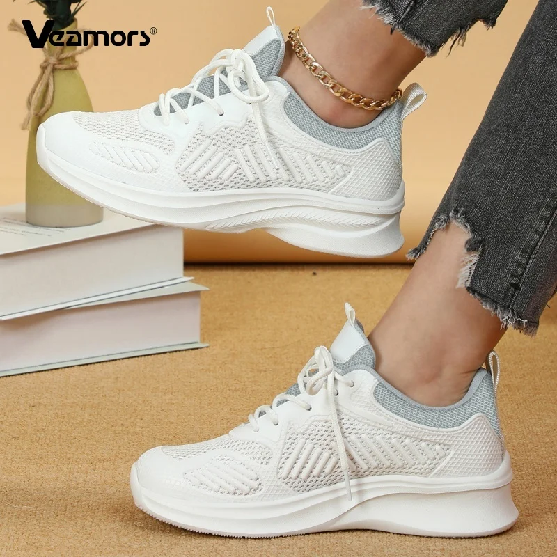 

Men's Lightweight Running Shoes Women Lace-up Comfortable Casual Sneakers Couple's Breathable Knitted Casual Sports Shoes