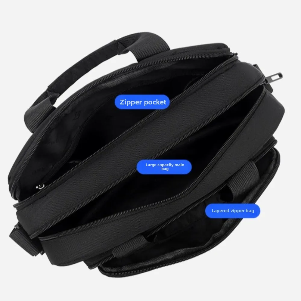 

Waterproof Men Crossbody Bag Large Capacity with Multiple Pockets Student Shoulder Bag Black/Grey Oxford Cloth Messenger Bag