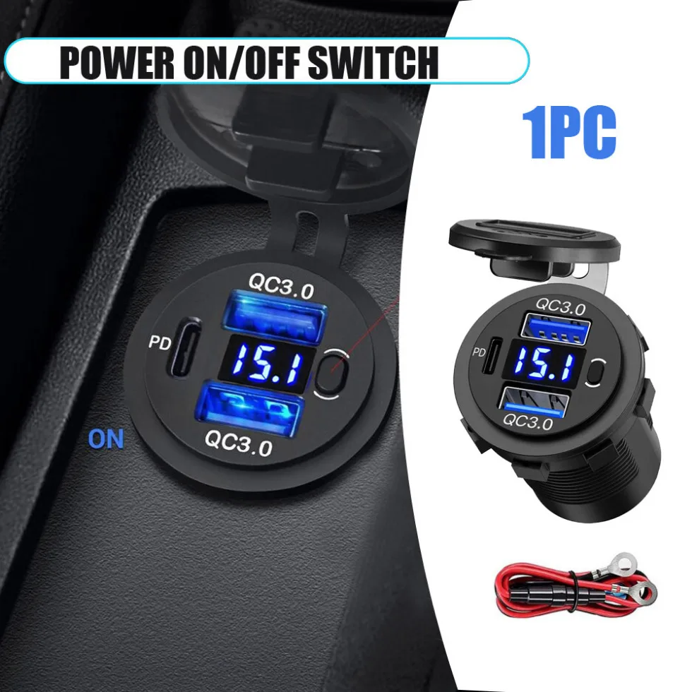 

1pc Car Double Hole Fast Charging Charger USB Car Charger Socket QC3.0 Port Car Charger Outlet Auto Interior Accessories