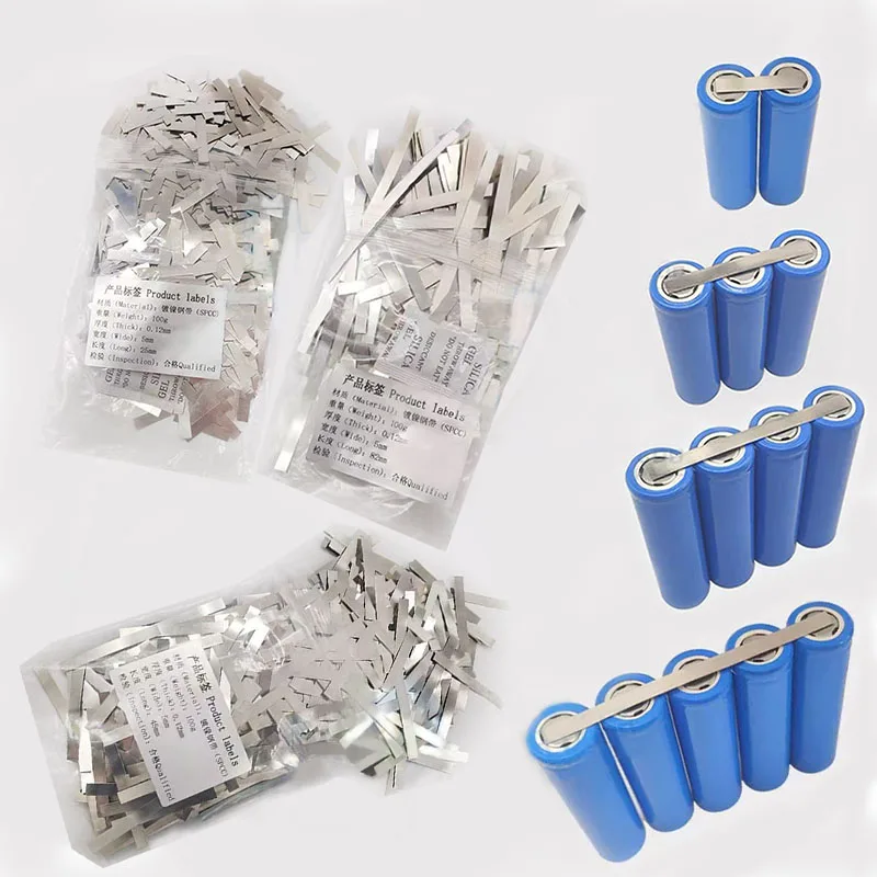 100g/pag Nickel-plated Sheet  0.1mm Thick 4mm/5mm Wide  25/45/65/80mm Long  Battery Spot Welding Connection Strip