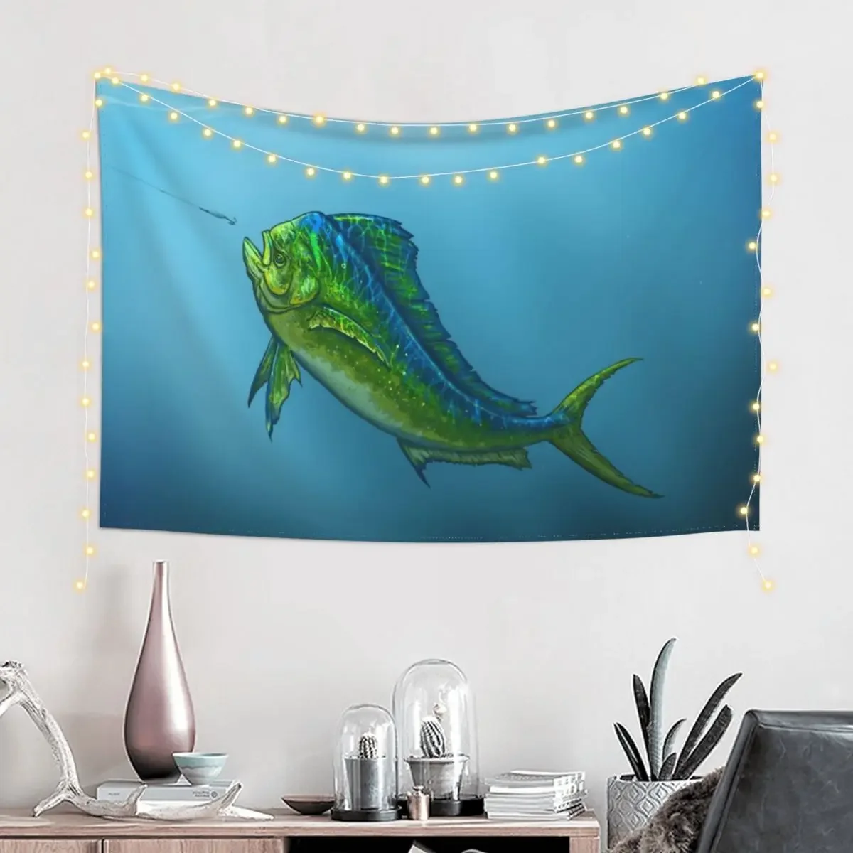 El Dorado by Amber Marine ~ mahi mahi / dolphin fish art, ? 2015 Tapestry Decorations For Room Bathroom Decor Tapestry