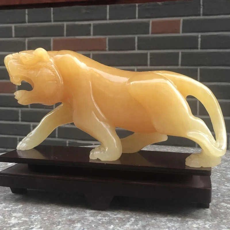 Wholesale yellow jade tiger ornaments Comparable to Hetian Huanglong Jade Yellow Jade Zodiac Tiger Craft