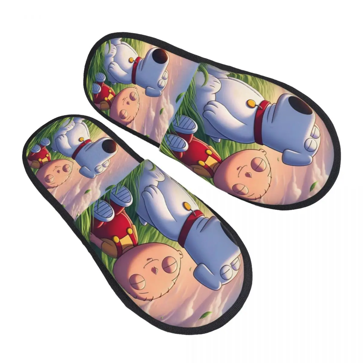 Custom Families Memory Foam Slippers Women Cozy Warm Stewie House Slippers