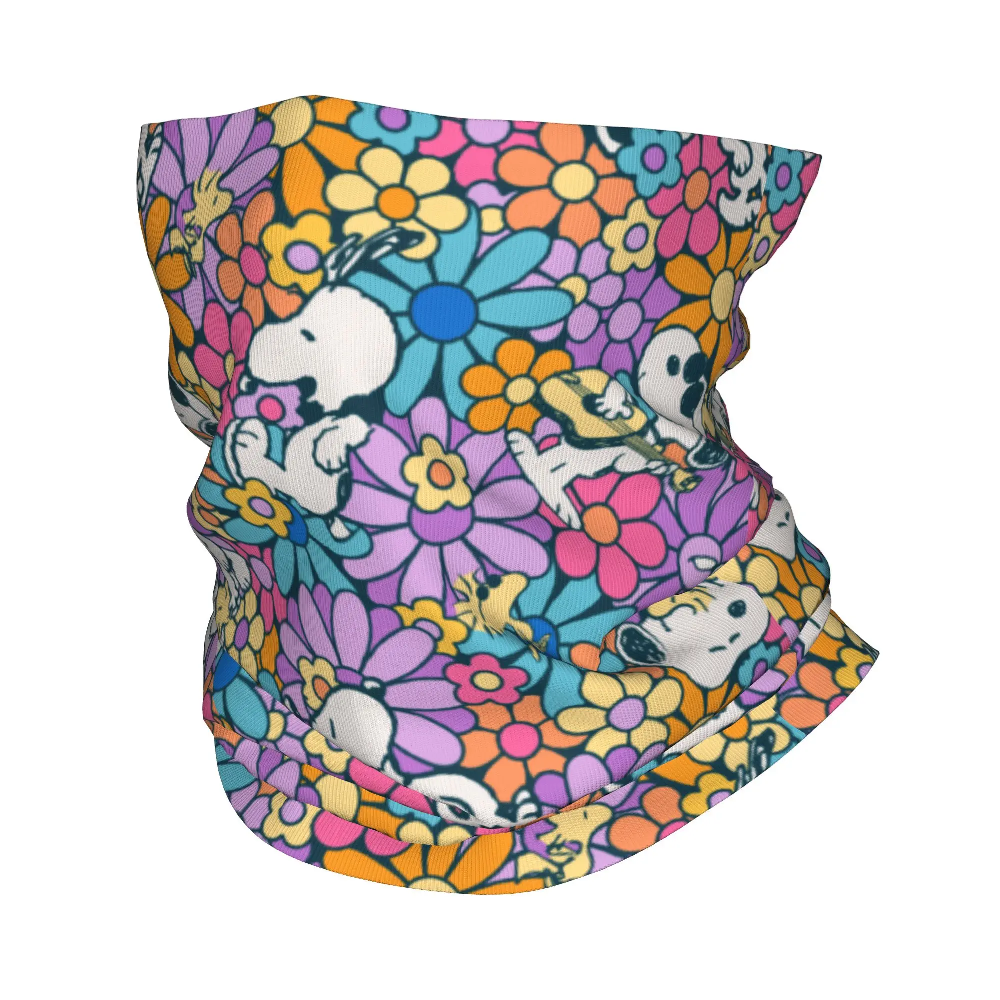 

Snoopys & Woodstock Flower Pattern Bandana Neck Cover Mask Scarf Multi-use Face Mask Hiking for Men Women Adult All Season
