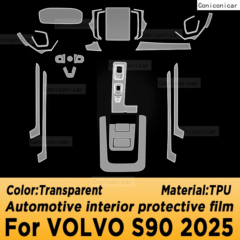 

Для VOLVO S90 2025, центральная консоль, панель шестерни, экран, ТПУ, защитная пленка для салона автомобиля, ремонтная наклейка против царапин