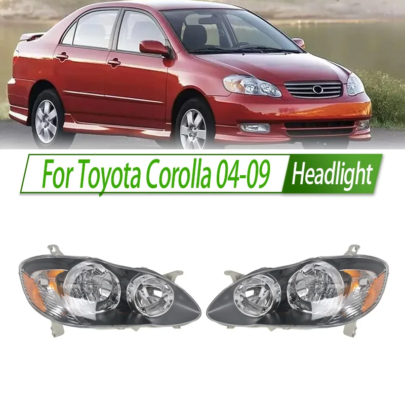 

For Toyota Corolla 04-09 Headlight Assembly OEM Style Front Headlamp Bulb Socket Plug & Play Replacement