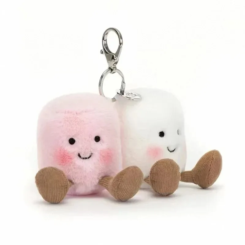 UK Limited Edition Marshmallow Cartoon Cat Plush Interactive Toy, Girl Gift, Graduation Season Gift, Coffee Plush Keychain view 2