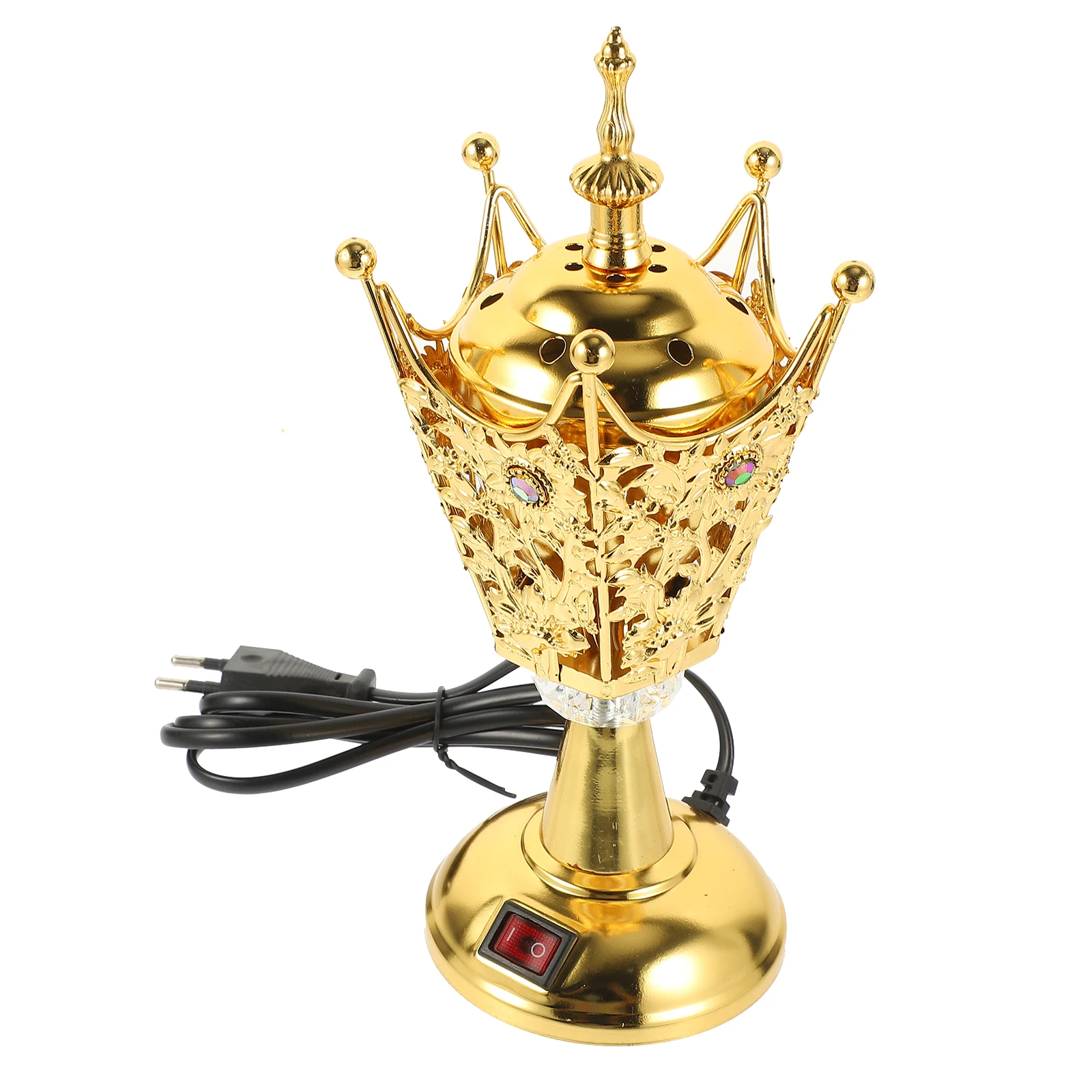

Burner Electric Incense Electronic Bukhoor Insence Car Bakhoor Portable Censer Golden Metal
