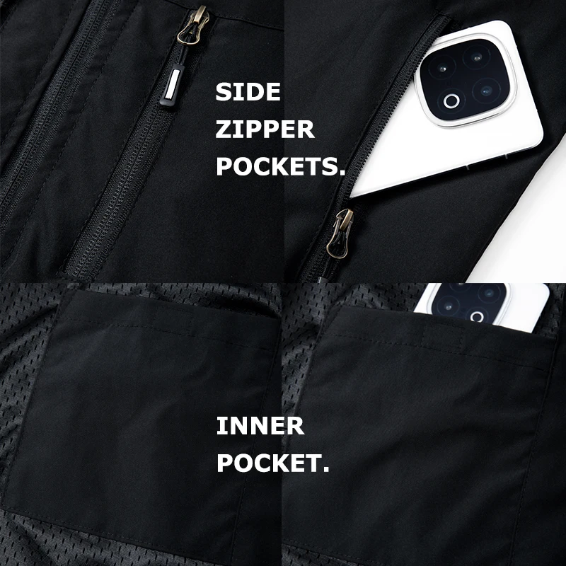 Gilet softshell leggero da uomo con tasche con cerniera Giacca senza maniche antivento per escursioni, golf, capispalla da esterno