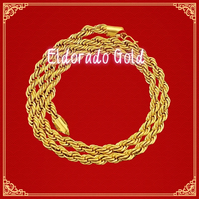 

High quality men's and women's AU999 collarbone chain, 24K real gold fashionable and atmospheric couple charm jewelry necklaceVa