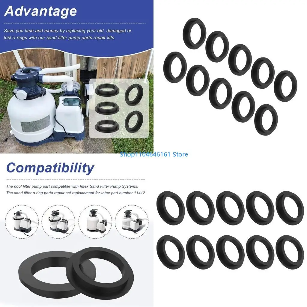 10pcs Reparação do sistema piscina piscina o Rings Alterar rapidamente o componente borracha