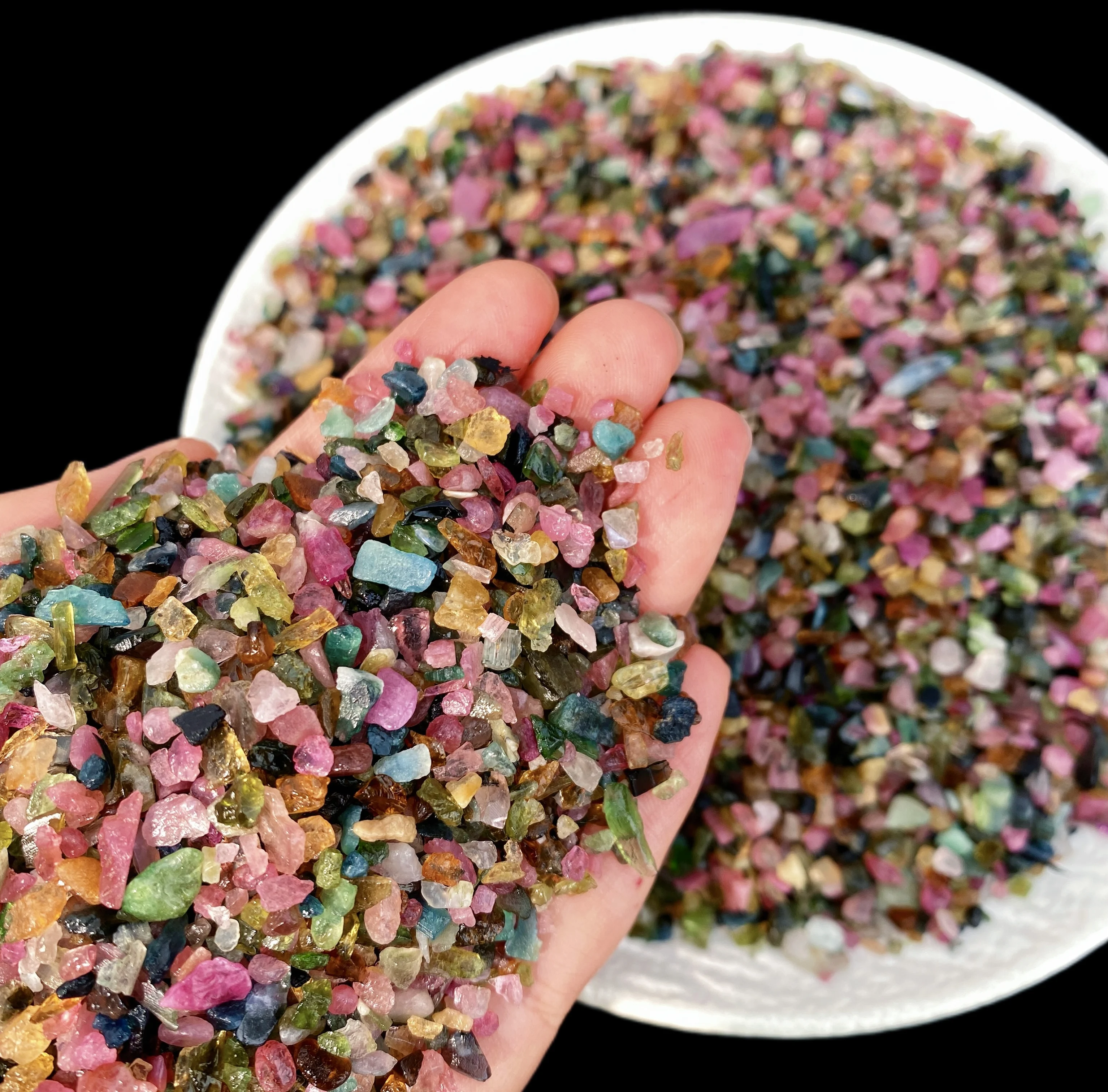 50g/100g High Quality Decoration Natural Colored Tourmaline Gravel,Birthday Gift,Men Gift,Women Gift,Scene Decoration.