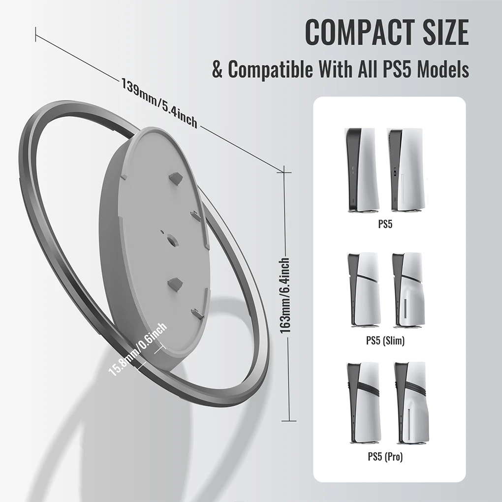 Держатель для PS5 Тонкие консоли PS5 PRO/PS5 для Slim/PS5 Широкая вертикальная подставка для PS5 и стабильность PS5 PRO/PS5 Slim/PS5 Base