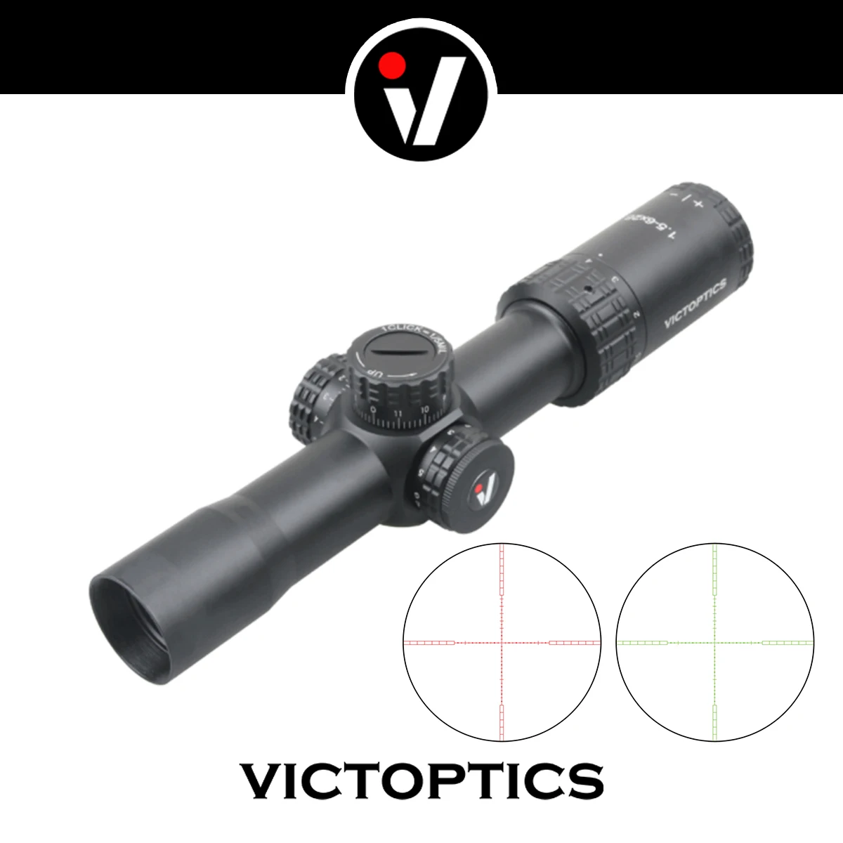 Victoptics 1.5-6x28 SFP Zielfernrohr | Rot/Grün Beleuchtung & Echter 4× Zoom | 1/5 MIL mit Turmverriegelung | Für Luftgewehr