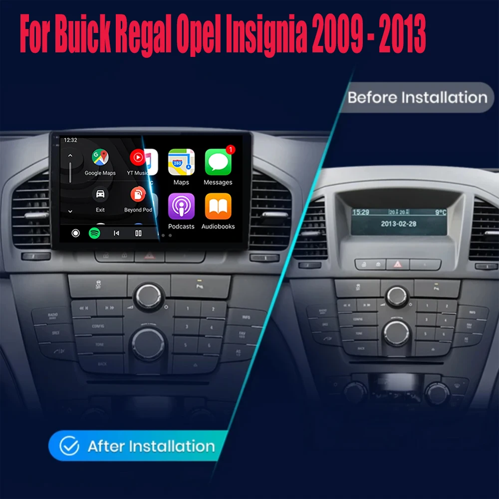 Android15 Carplay Auto For Buick Regal Opel Insignia 1 2009 2010 2011 2012 2013 Multimedia Car Radio Player Video WIFI+4G Stereo - view 3