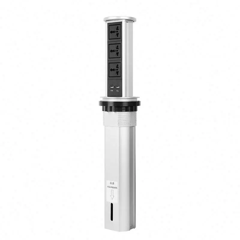 Universal Plug Hydraulic Pop Up Sokkel Kitchen Socket Air Spring Electric Tabletop Pop Up with Dual USB Charger