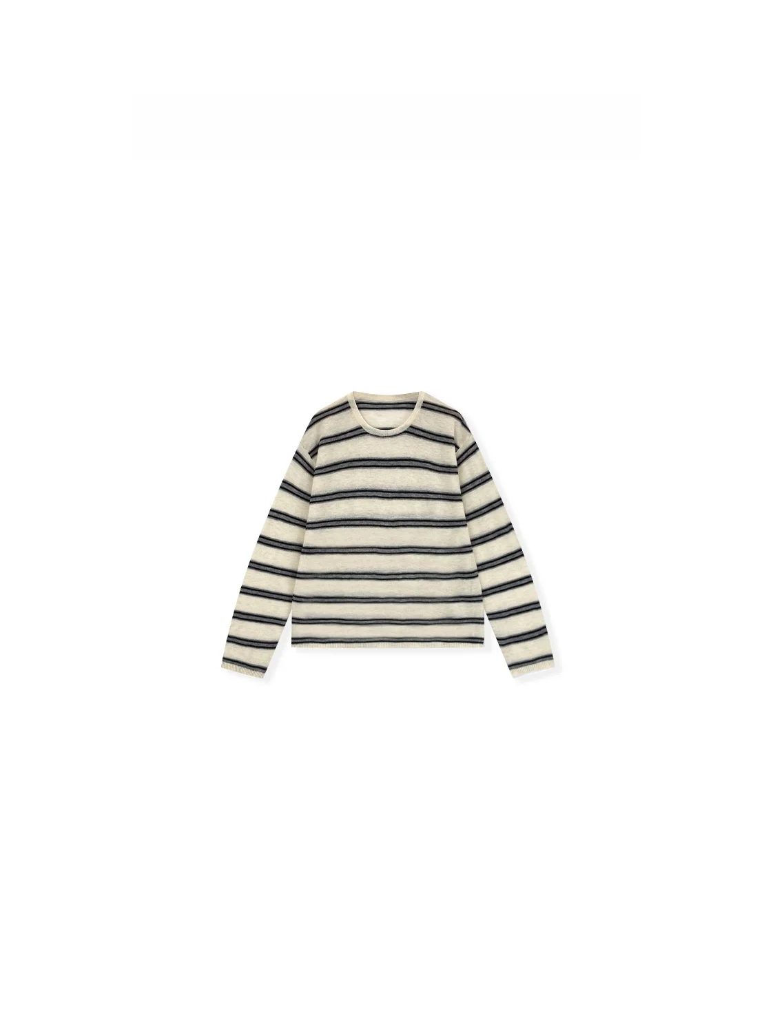 

Zhou Vintage Lazy Spring Summer New Loose Striped Color Blo irt Simple Elegance Commute Sle Knitted Polyester Blend