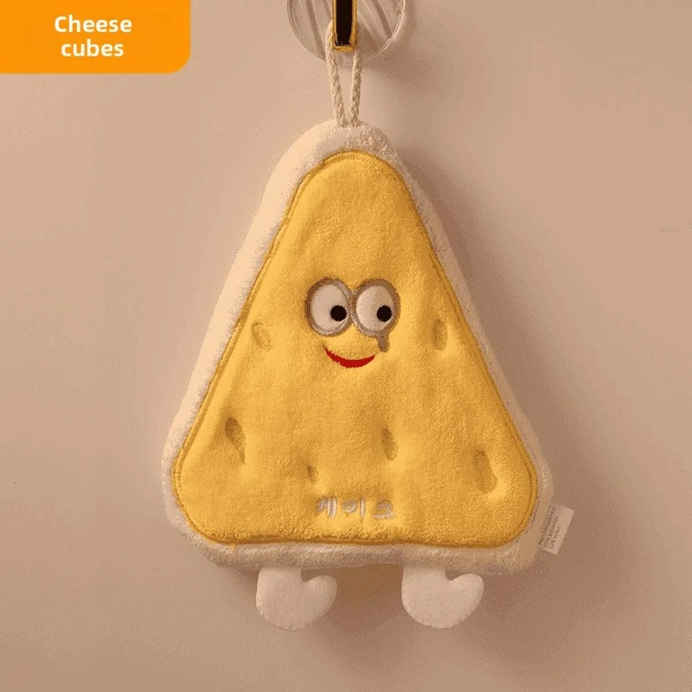 Paños de Cocina de Terciopelo Coral Suaves y Absorbentes con Diseño de Queso, Pan Tostado, Galletas y Donuts para Cocina y Baño
