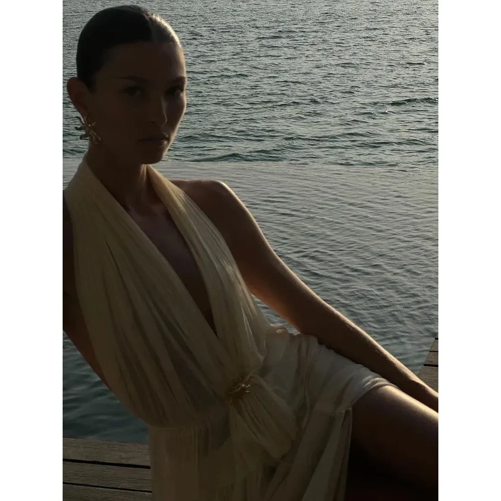 エレ・バル・タートップスカートセット-女性用セクシーなプリーツガウン-プロムや結婚式などの特別な機会に