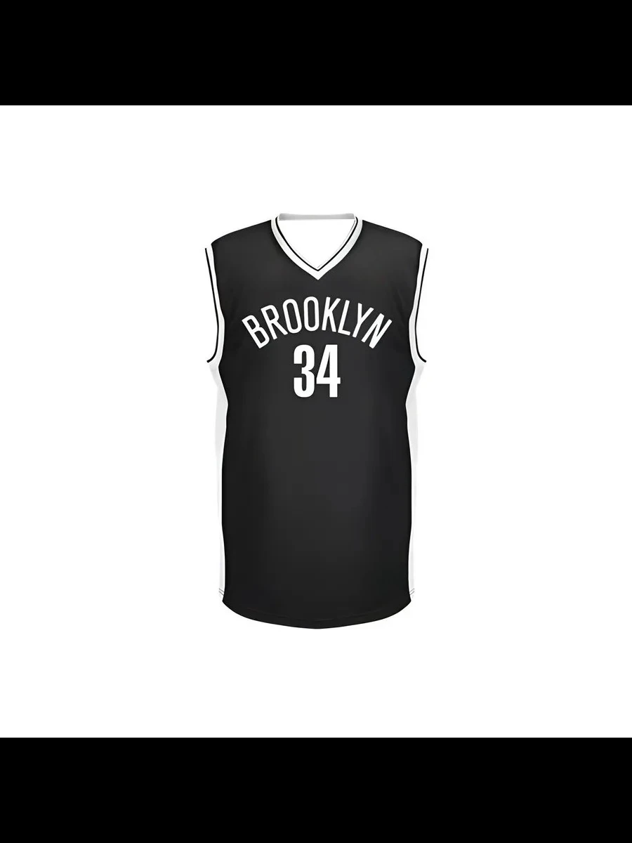 Brooklyn Basketball Jersey - Black with White Accents 