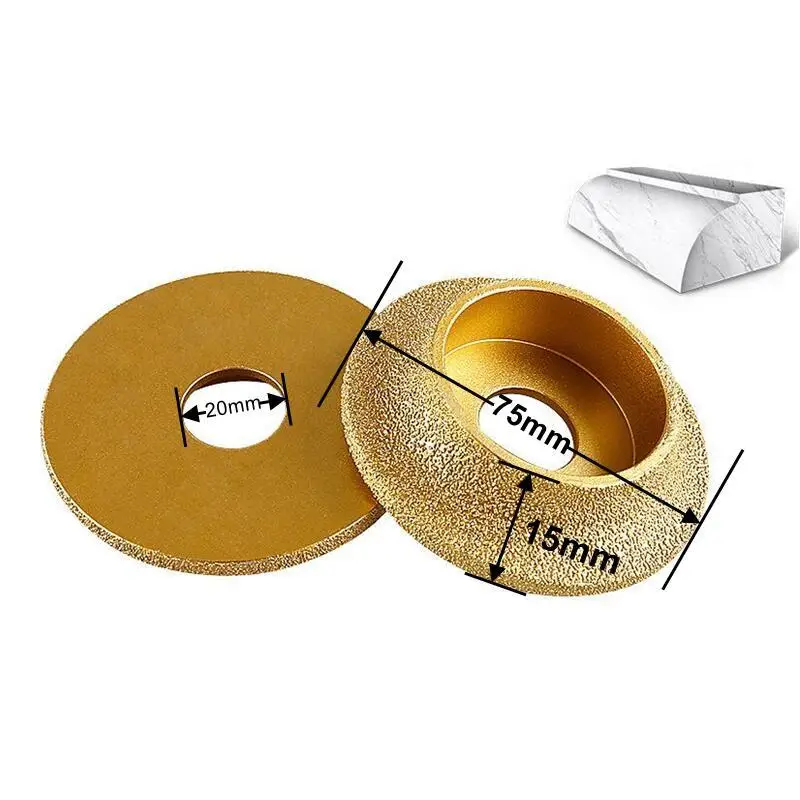 1PC Dia 3Inch 75mm Diamond Grinding Wheel French Edge Abrasive Brazing Grinding Disc for Stone Marble Ceramic Grinding Sheet