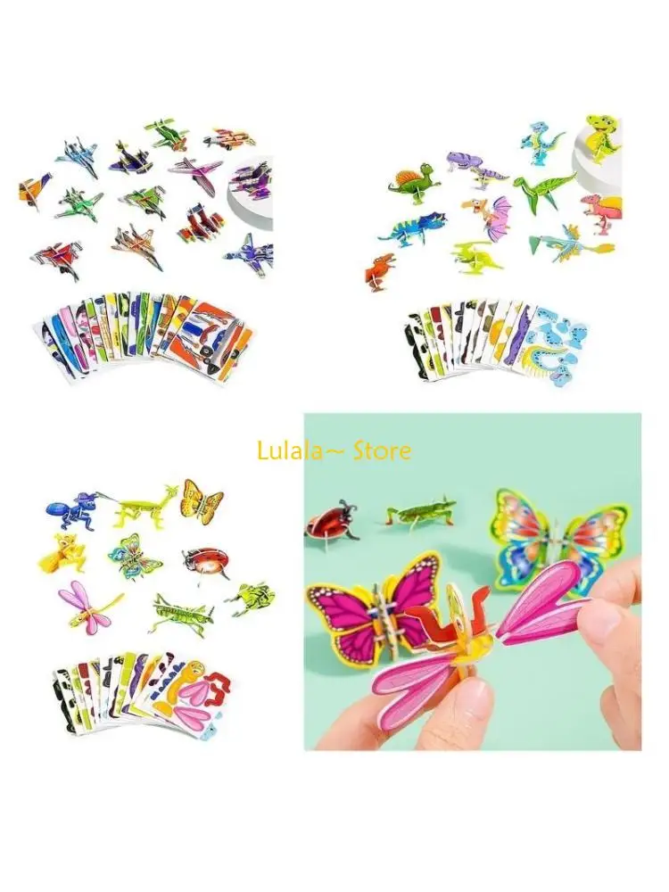 Y4QA 25PCS/Set Portable 3D Puzzle Toy Building Block Toy for Kids Early Educational