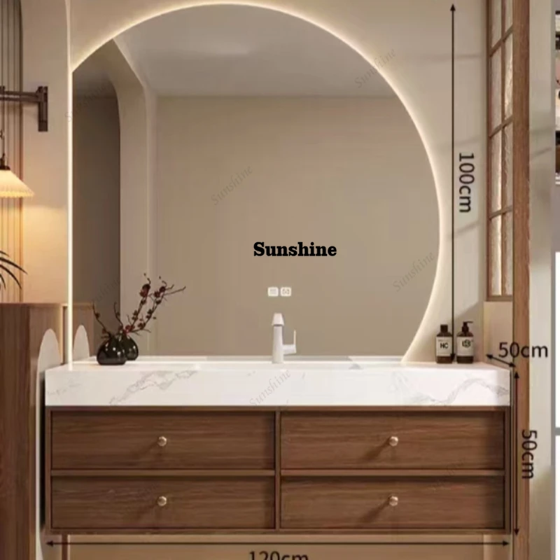 

Slate integrated basin bathroom combination cabinet washstand simple and modern