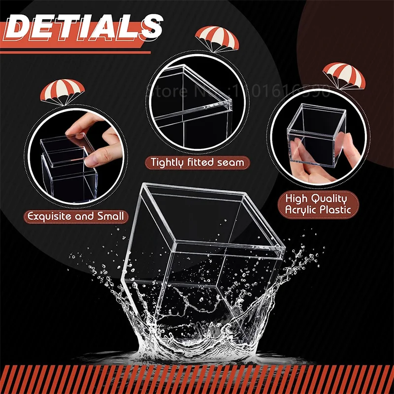 12 Pack Acrylic Boxes Clear Acrylic Cube Small Square Storage Box Acrylic Box with Lid Acrylic Display Box