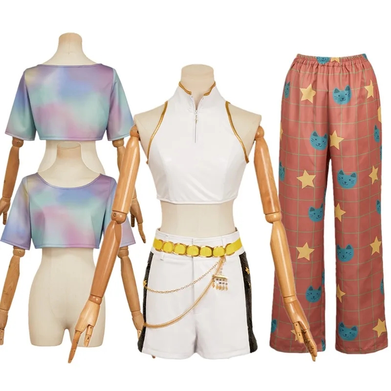 

Охотники Руми, жилет для косплея, шорты, костюм чиан на талии, футболка для взрослых, демонов, фантазия, штаны с героями мультфильмов, карнавальный костюм на Хэллоуин